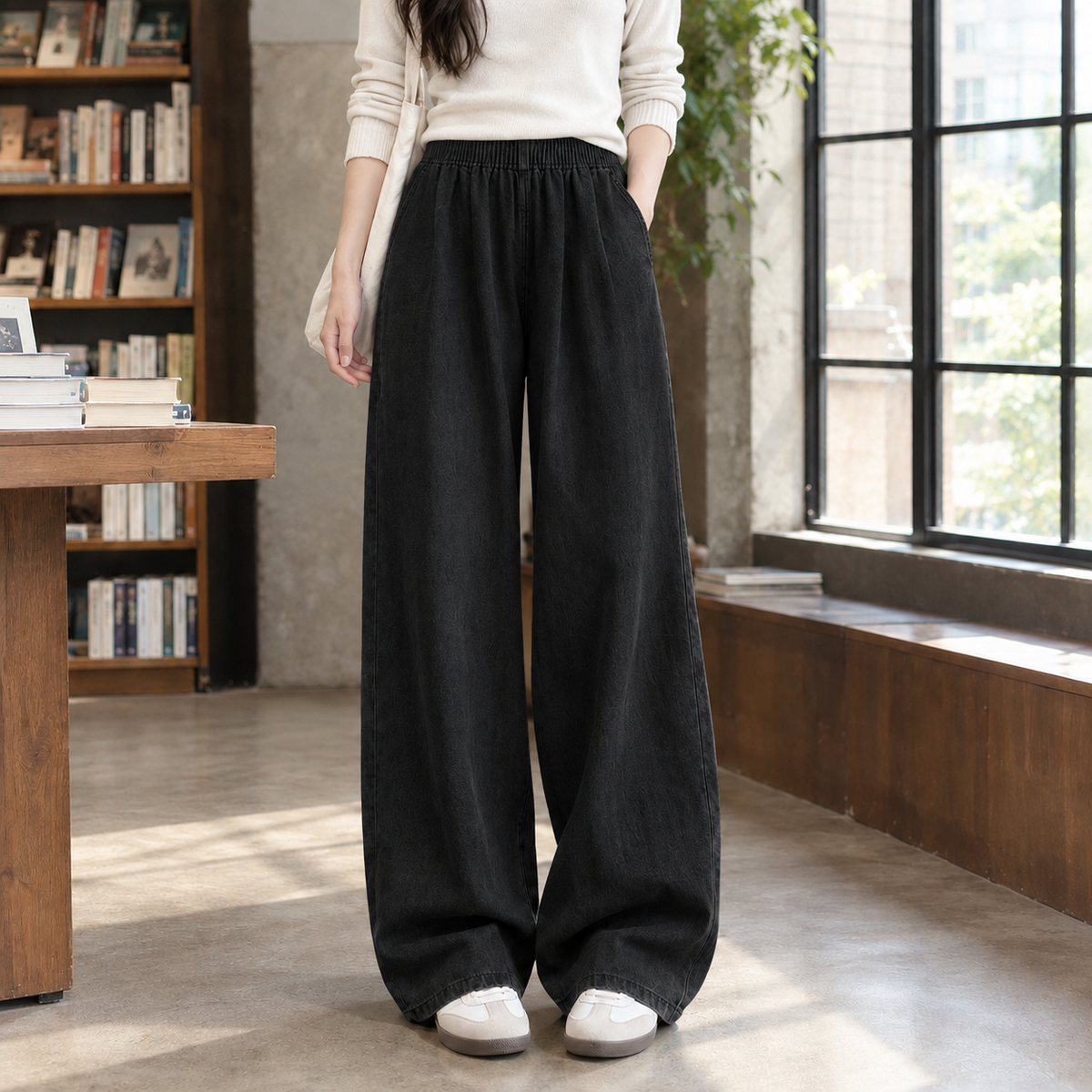 Apolline Wide Leg Pants - Black