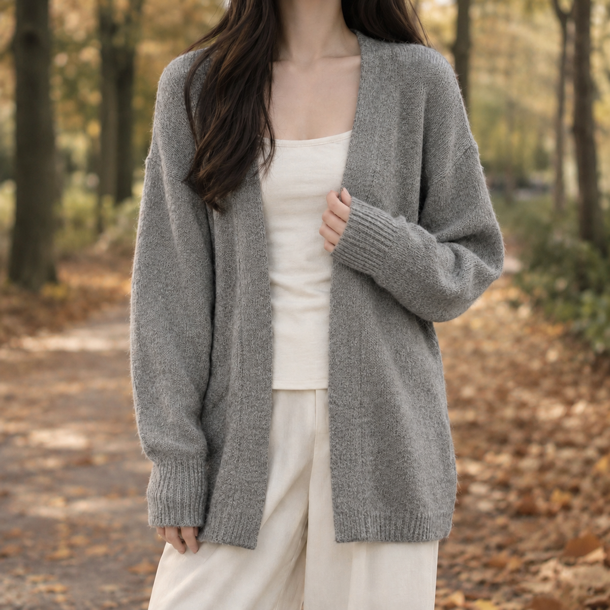 Blair Open Front Cardigan - Gray