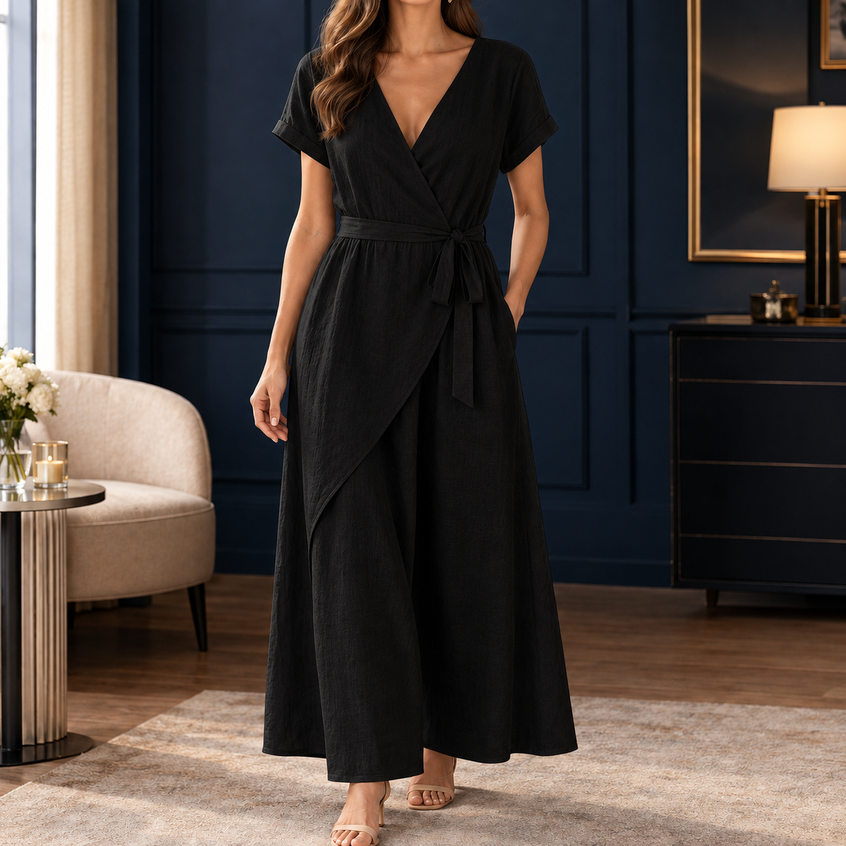 Vivienne Wrap Jumpsuit - Black