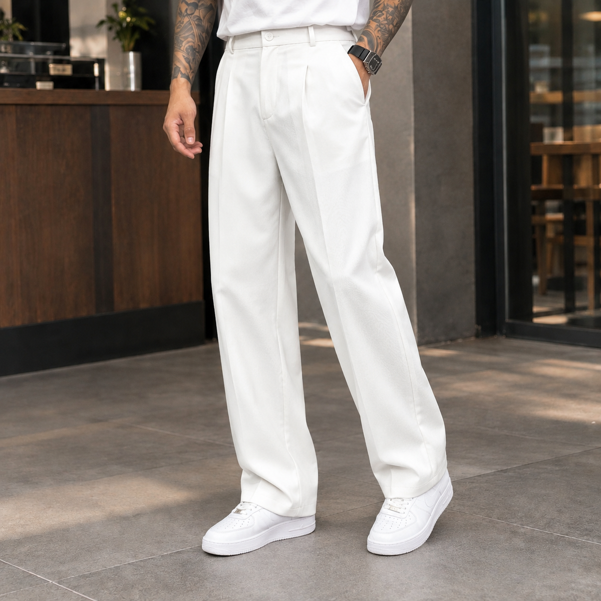 Hudson Wide Leg Pants - White