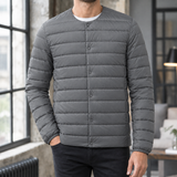 Graham Collarless Down Jacket - Gray