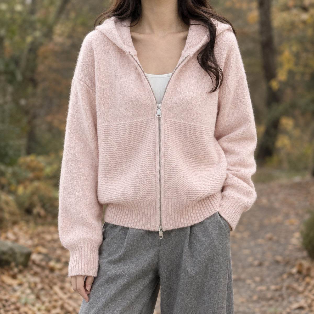 Annalise Hooded Sweater - Light Pink