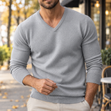 Maxim V Neck Sweater - Light Gray