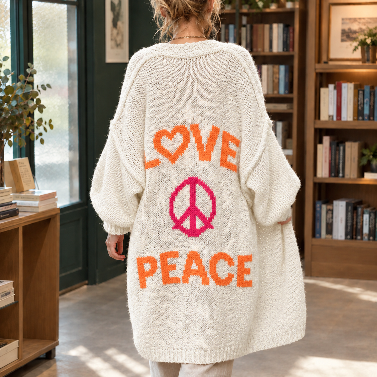 Valentina Peace Cardigan - Off White