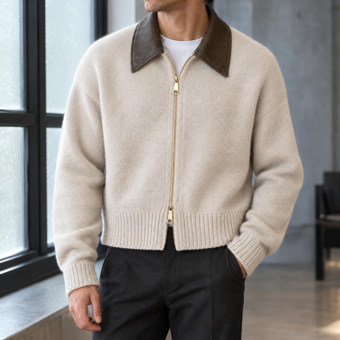 Marcel Cropped Cardigan - Apricot
