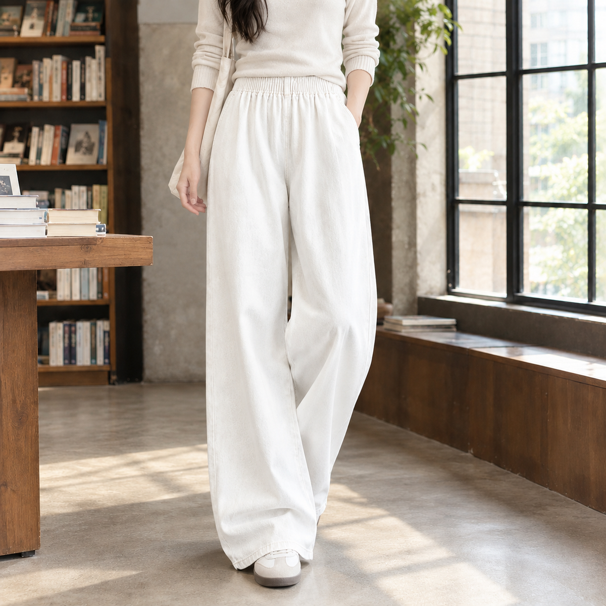Apolline Wide Leg Pants - White