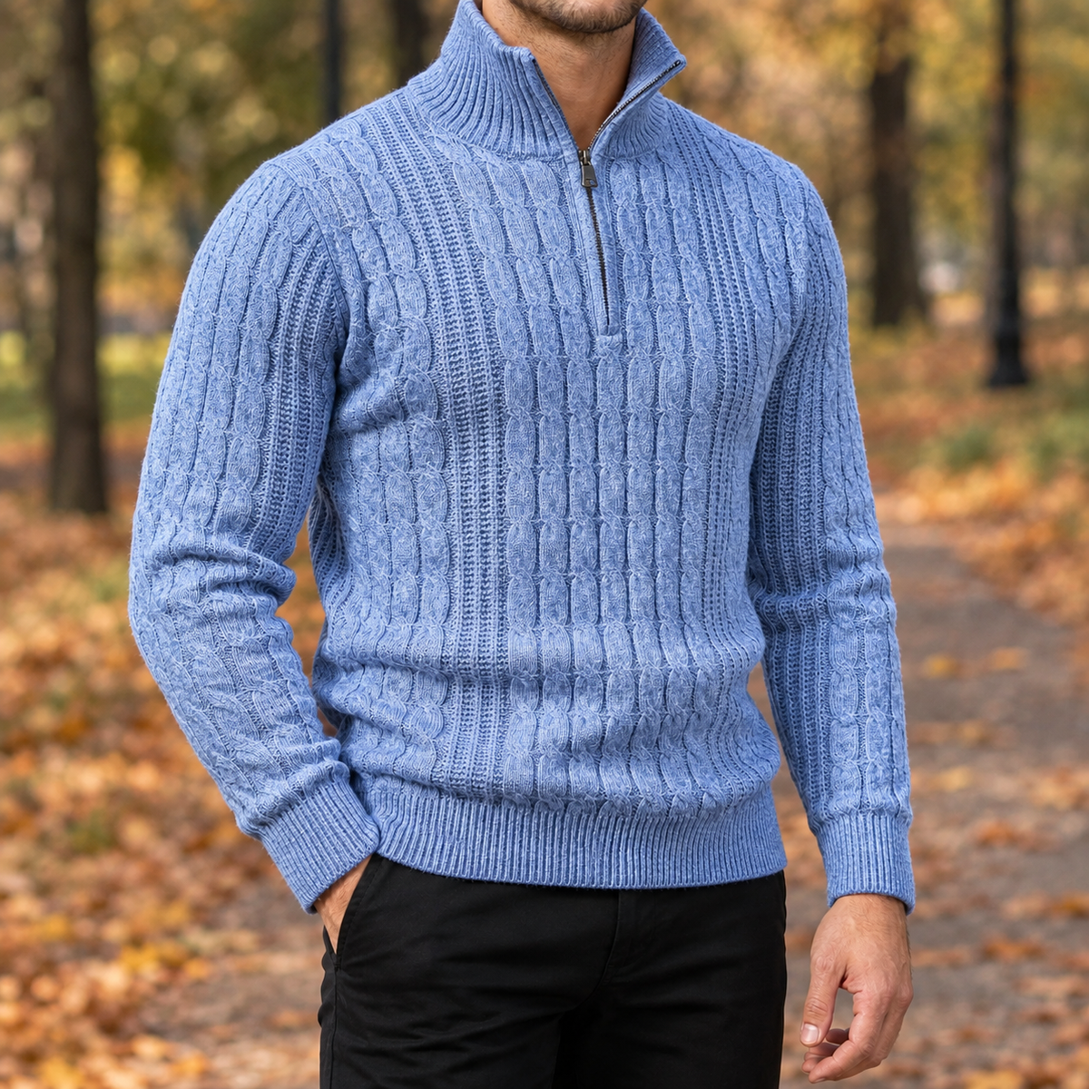 Jules Cable Sweater - Blue