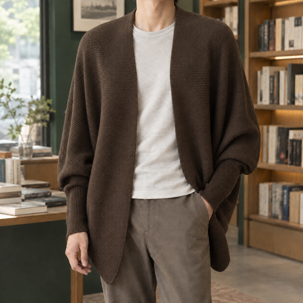 Emilio Relaxed Cardigan - Brown