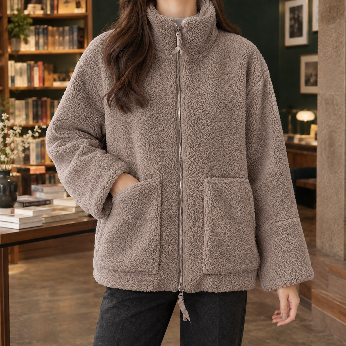 Odette Teddy Jacket - Brown