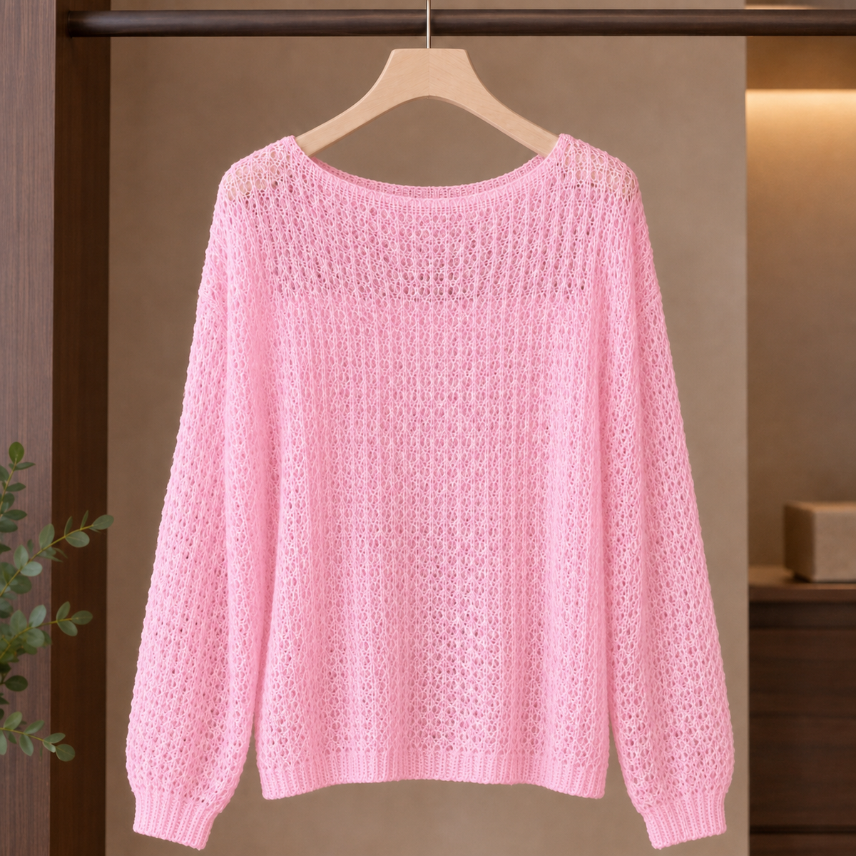 Hildegarde Boat Neck Sweater - Pink