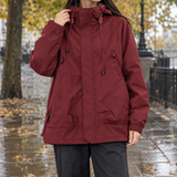 Lillian Hooded Zip Jacket - Burgundy