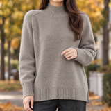 Soledad Mock Neck Sweater - Taupe