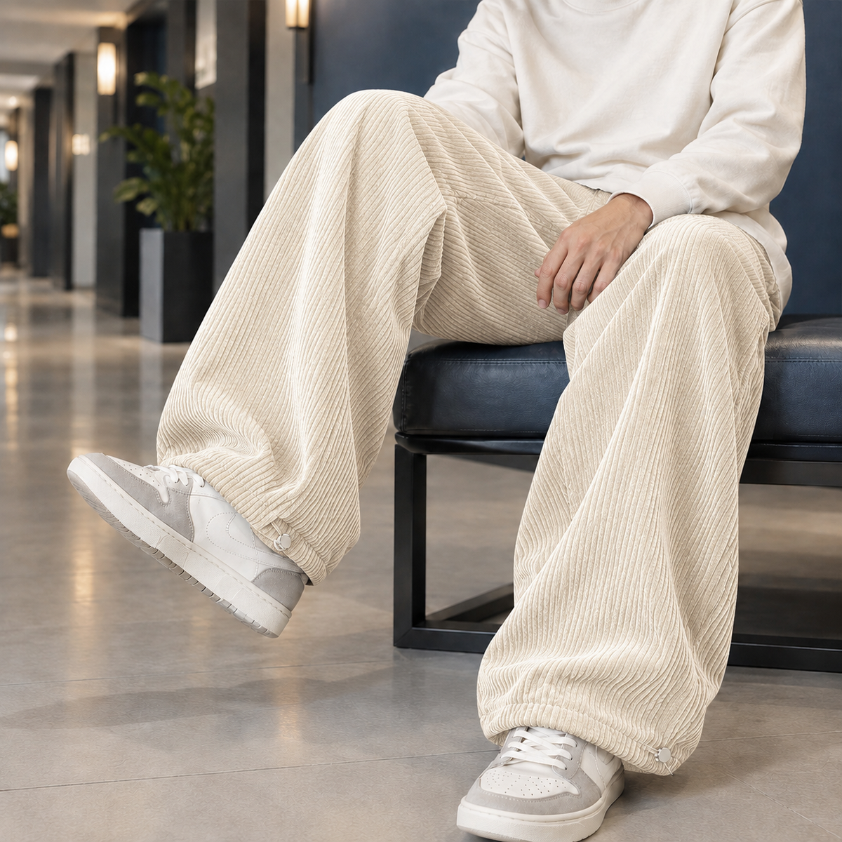 Romano Wide Leg Pants - Apricot