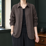 Yvette Collared Top - Brown