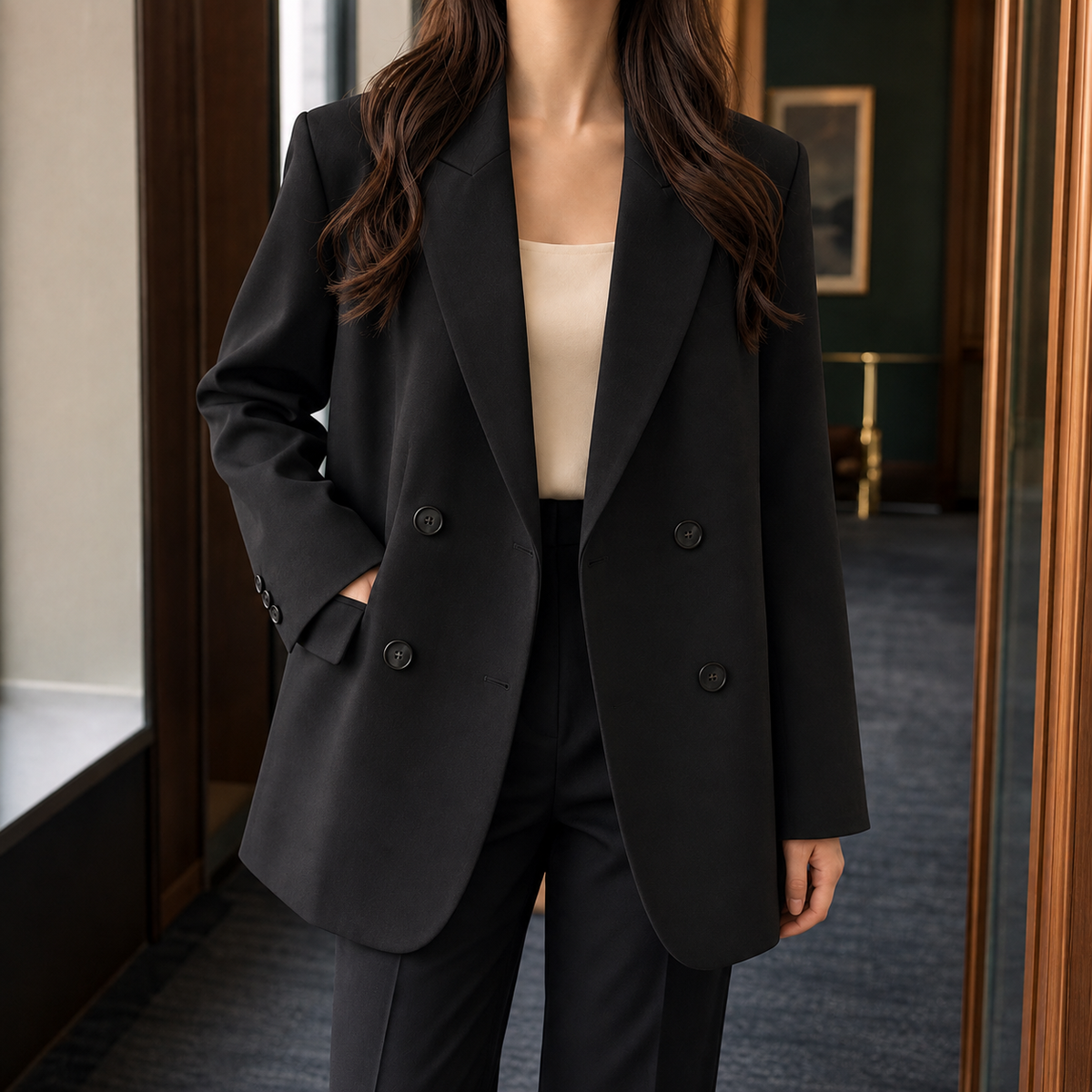Paula Relaxed Blazer - Black
