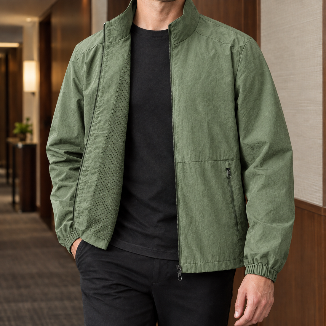 Hadrian Zip Jacket - Army Green