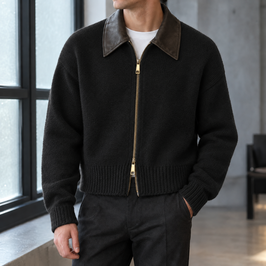 Marcel Cropped Cardigan - Black