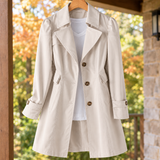 Amabel Lapel Coat - Rice White