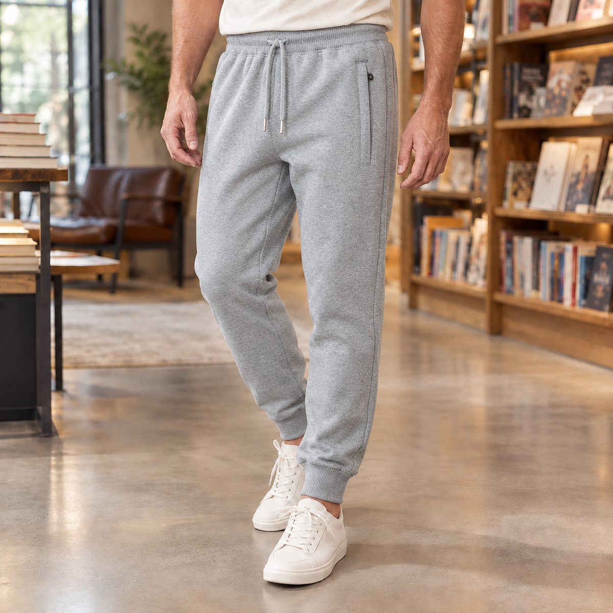 Caleb Relaxed Joggers - Bundled Foot Light Gray