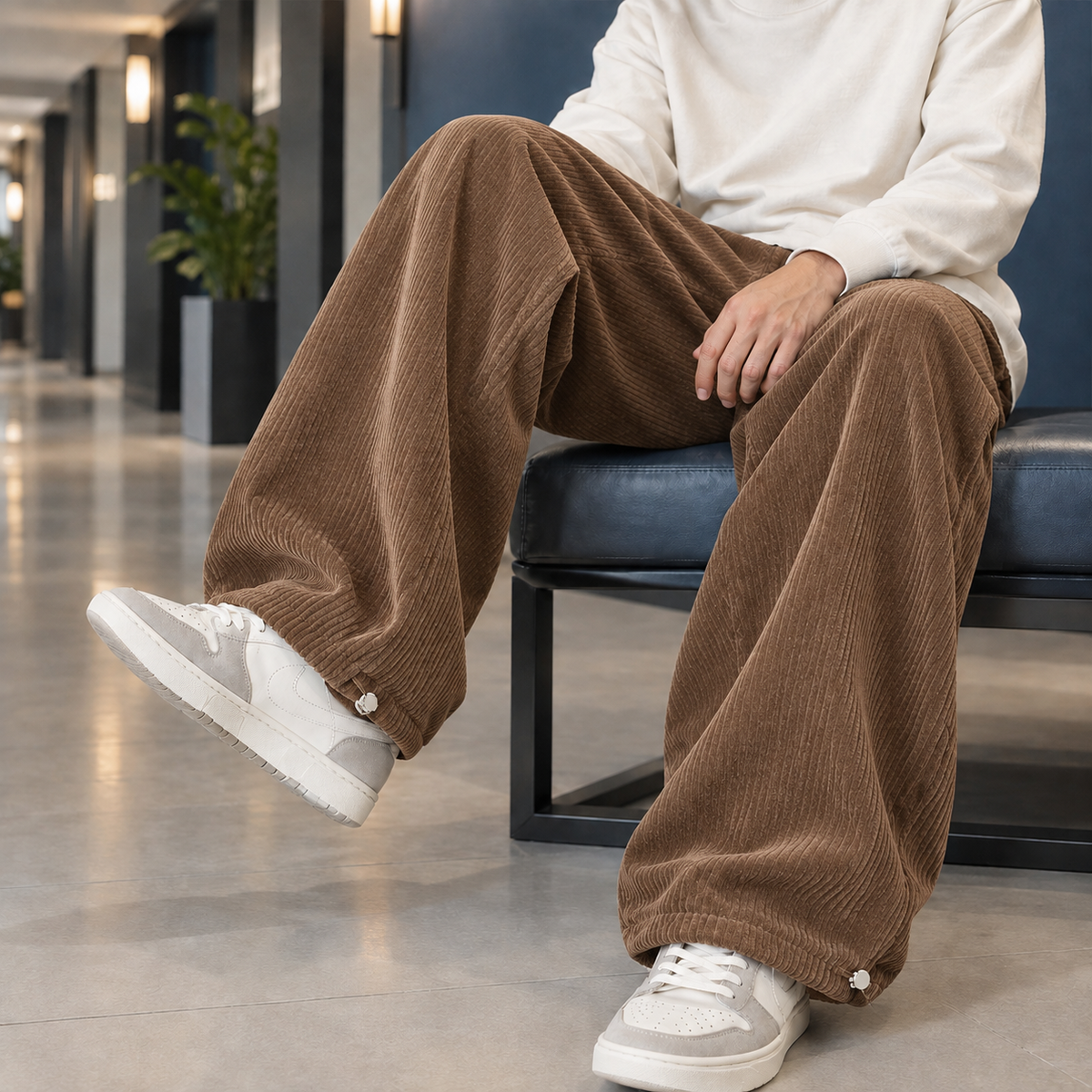 Romano Wide Leg Pants - Brown