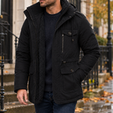 Gustave Hooded Utility Jacket - Black