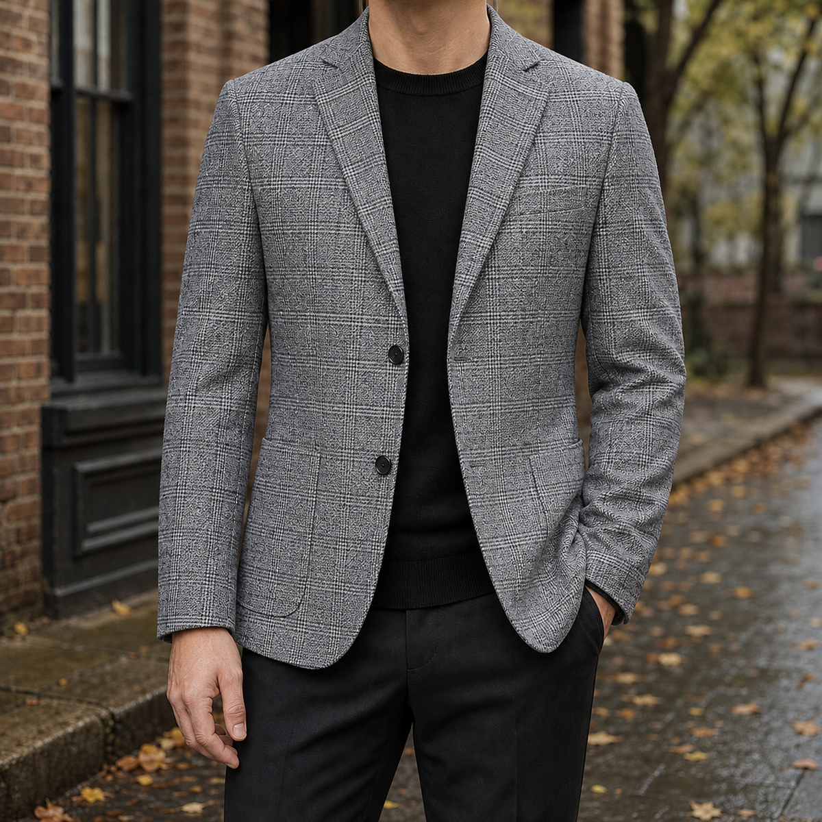 Mathias Tailored Blazer - Light Gray