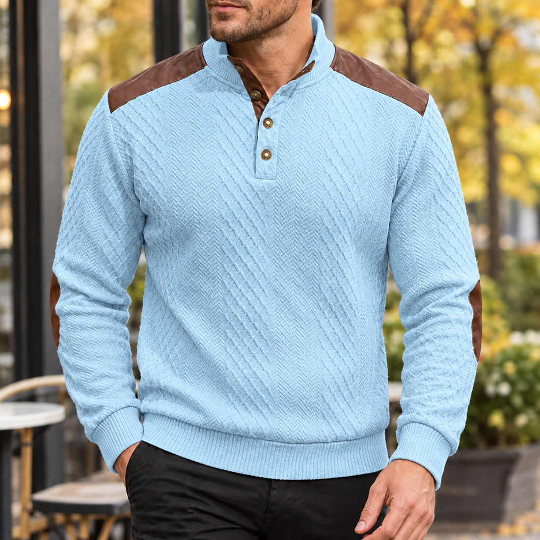 Renard Textured Sweater - Light Blue