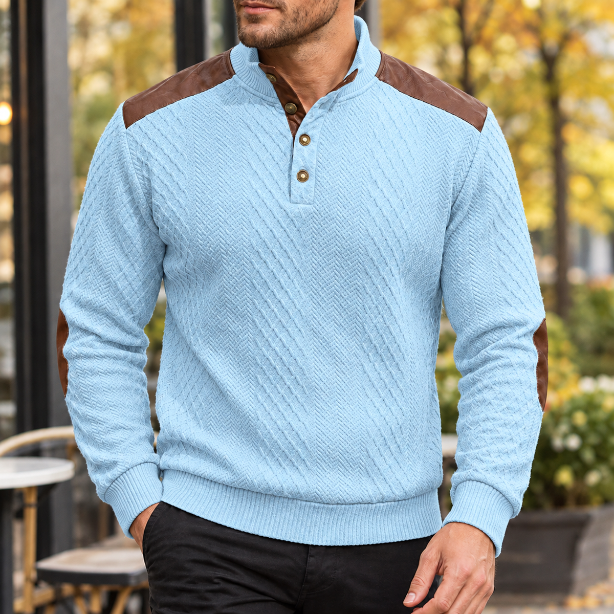 Renard Textured Sweater - Light Blue