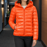 Blanche Hooded Down Jacket - Orange