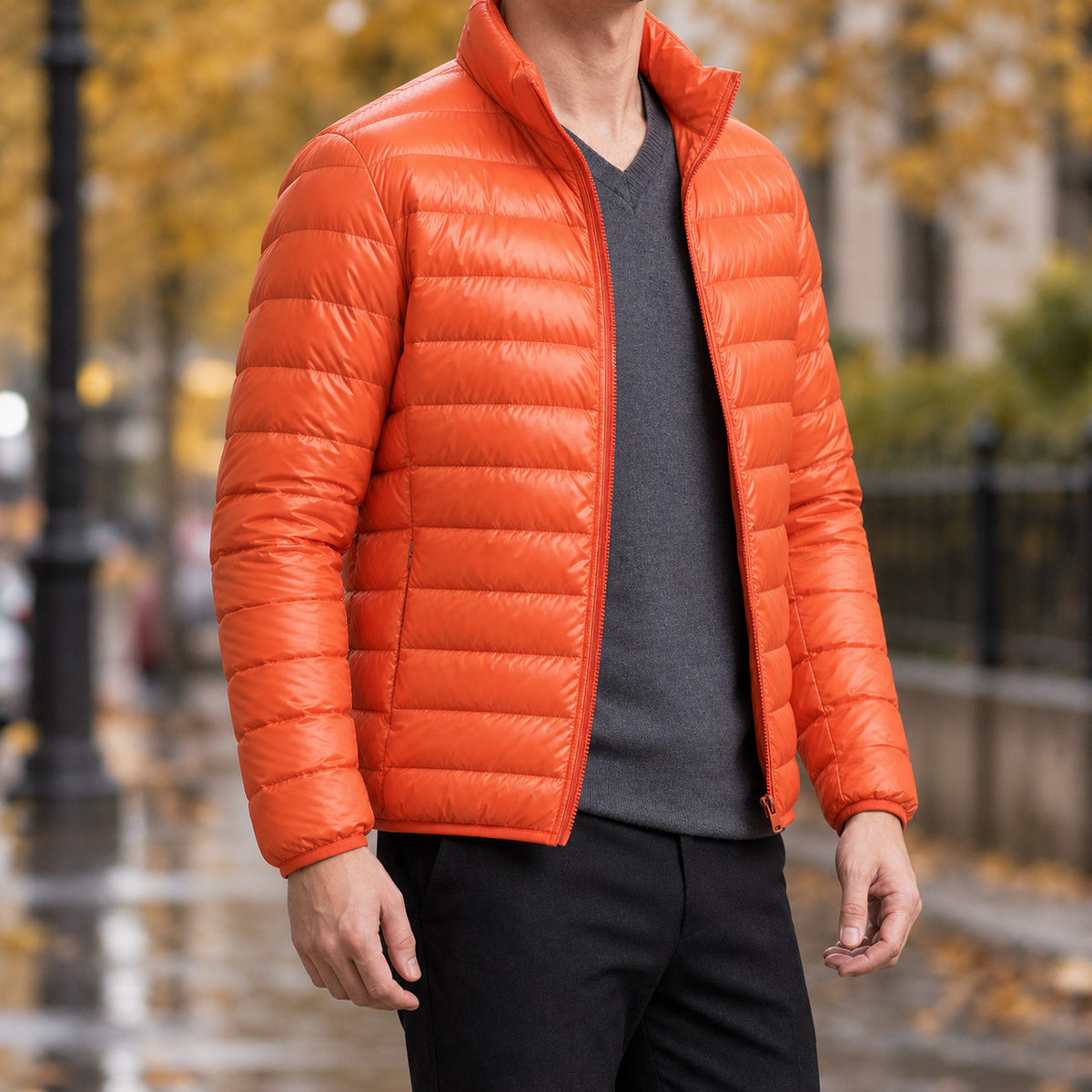 Joseph Cashmere Puffer Jacket - Orange
