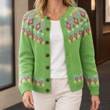Lavinia Patterned Cardigan - Green