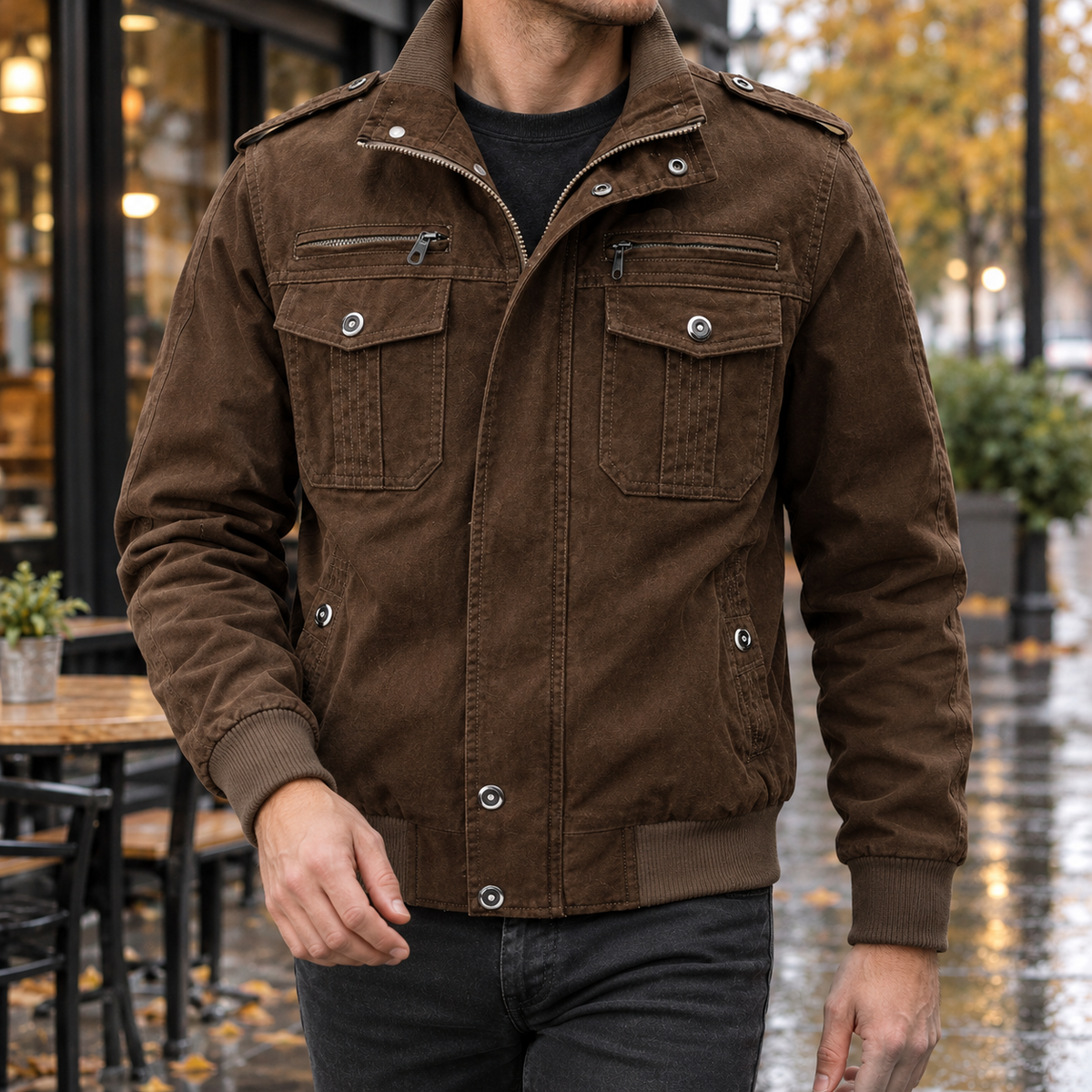 Nolan Utility Jacket - Brown