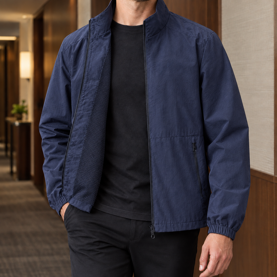 Hadrian Zip Jacket - Dark Blue