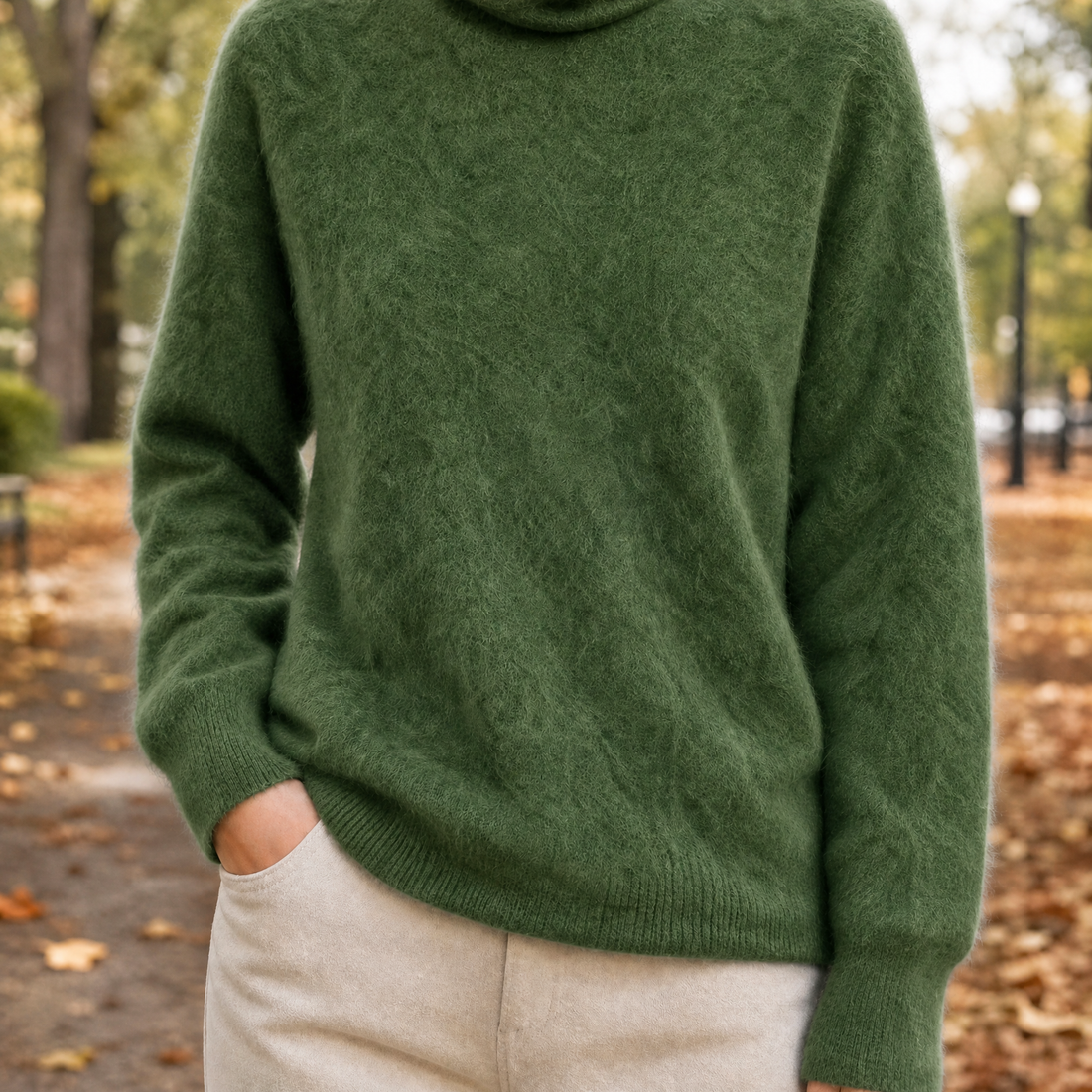 Harriet Cashmere Turtleneck - Watermelon Green