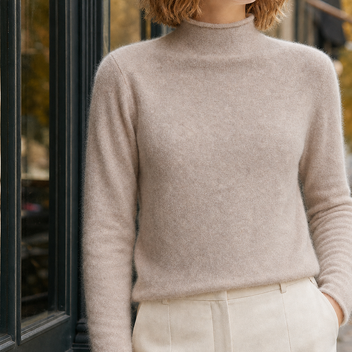 Augustine Cashmere Sweater - Elegant Camel