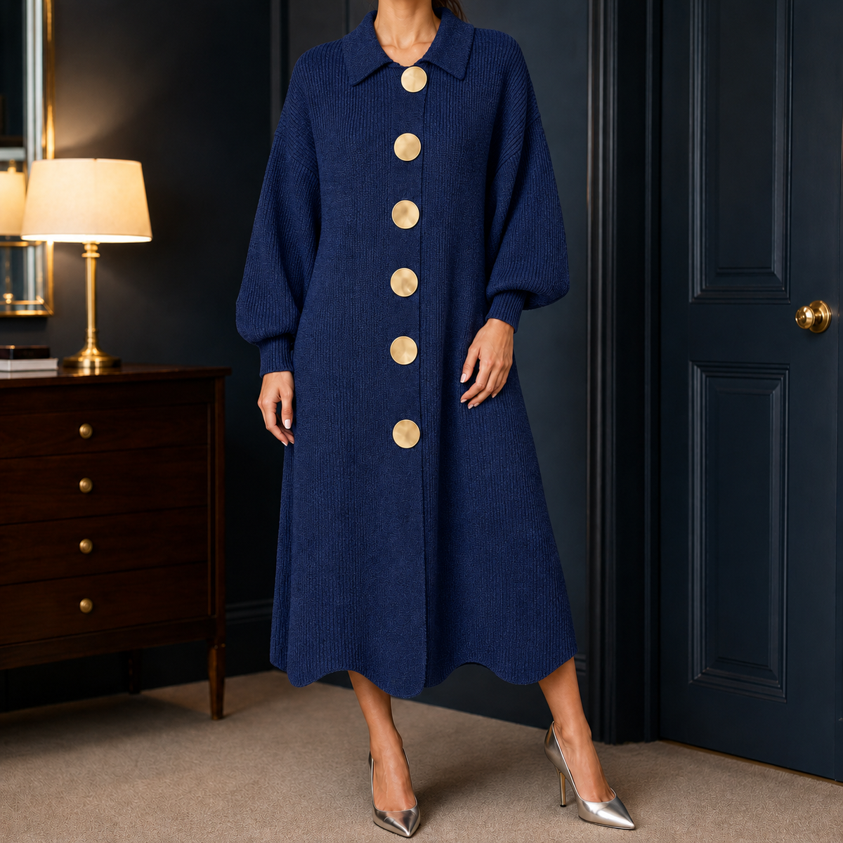 Armelle Polo Collar Dress - Blue
