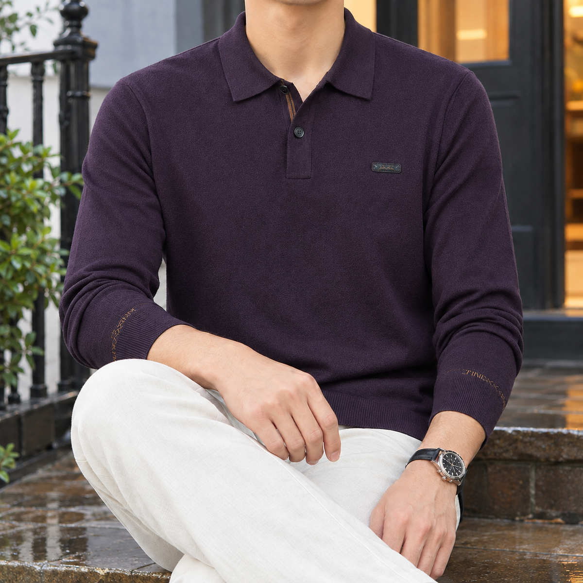 Carter Polo Sweater - Purple