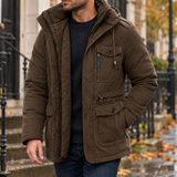 Gustave Hooded Utility Jacket - Brown