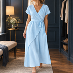 Vivienne Wrap Jumpsuit - Light Blue