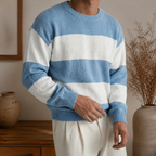 Striped Crew Neck Sweater in source-matched product view 1.